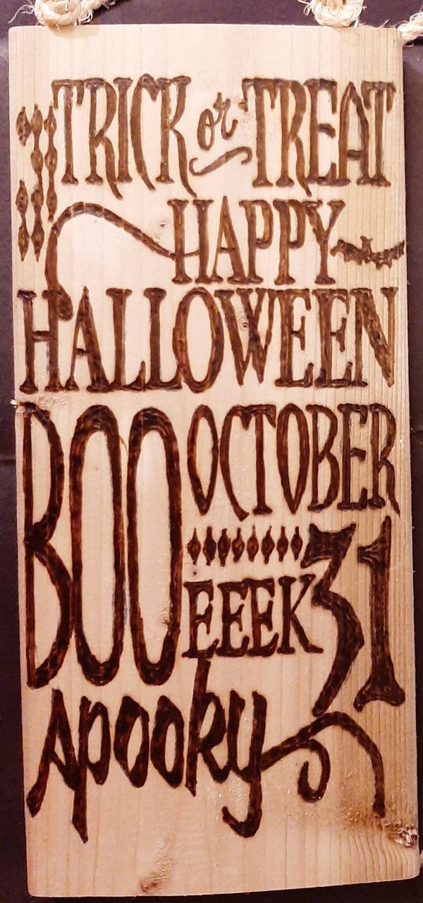 Tekstbord Trick or treat...