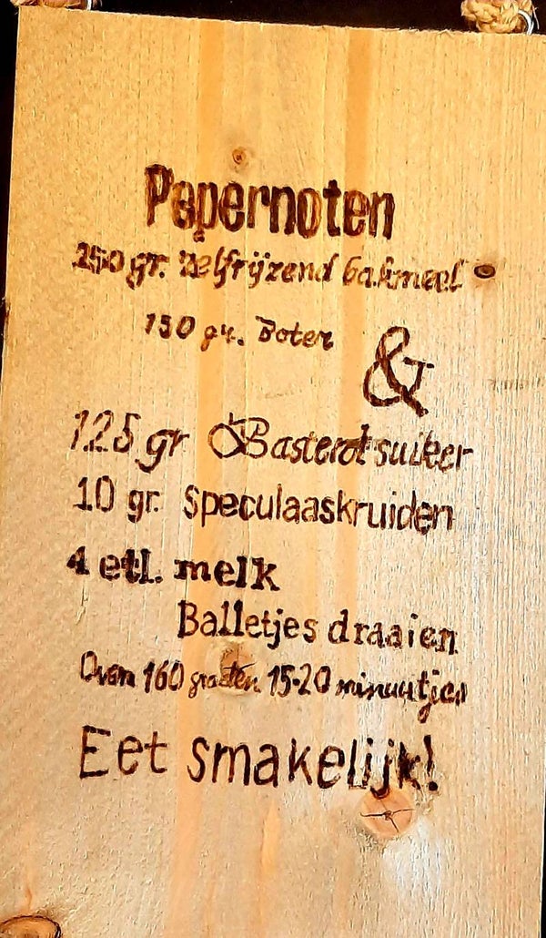 Tekstbord Recept pepernoten
