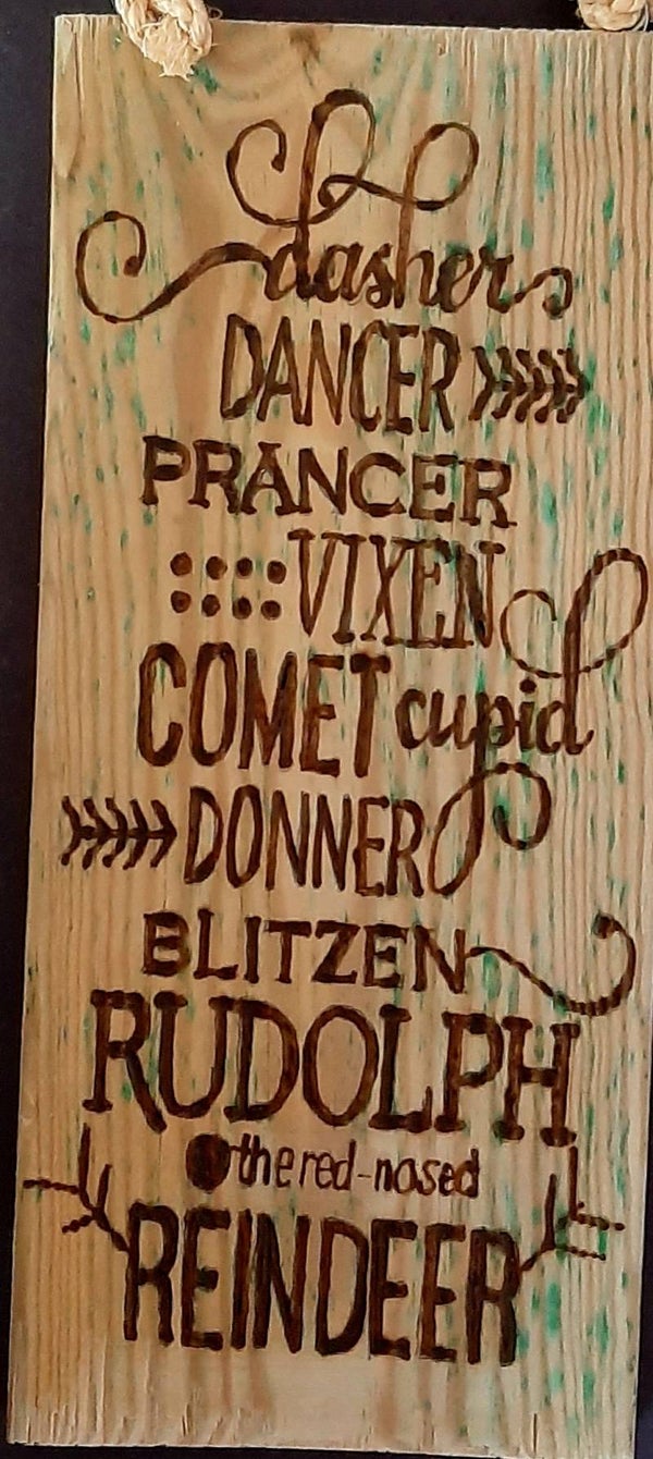 Tekstbord Rudolph the red-nose reindeer