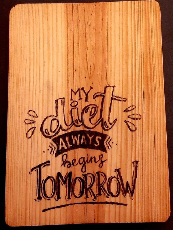 Snij-/serveerplank My diet always begins tomorrow