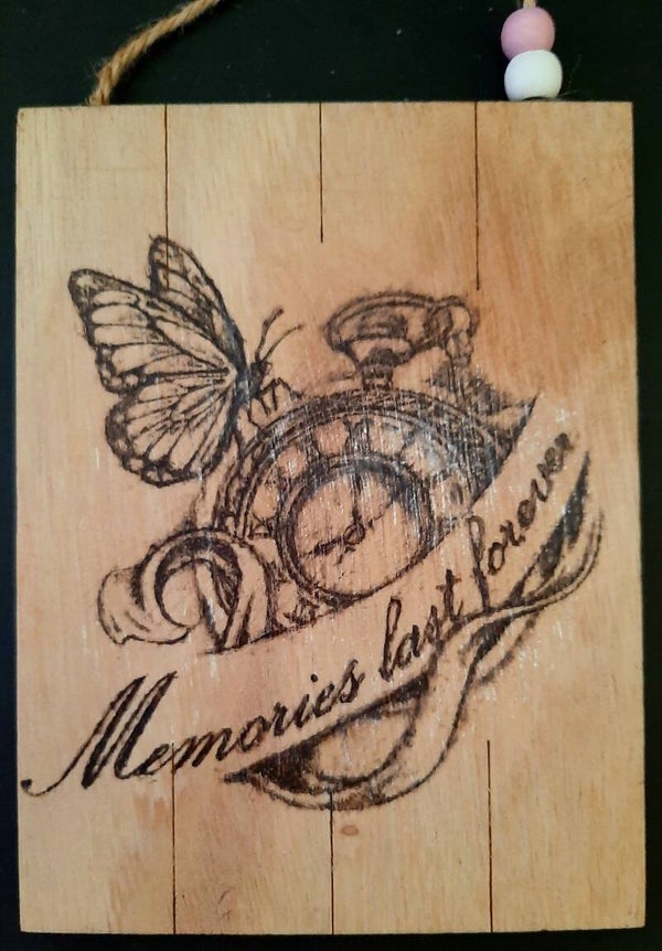 Tekstbordje Memories last forever