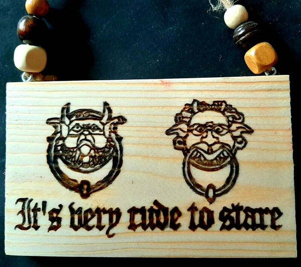 Wandbordje It's very rude to stare