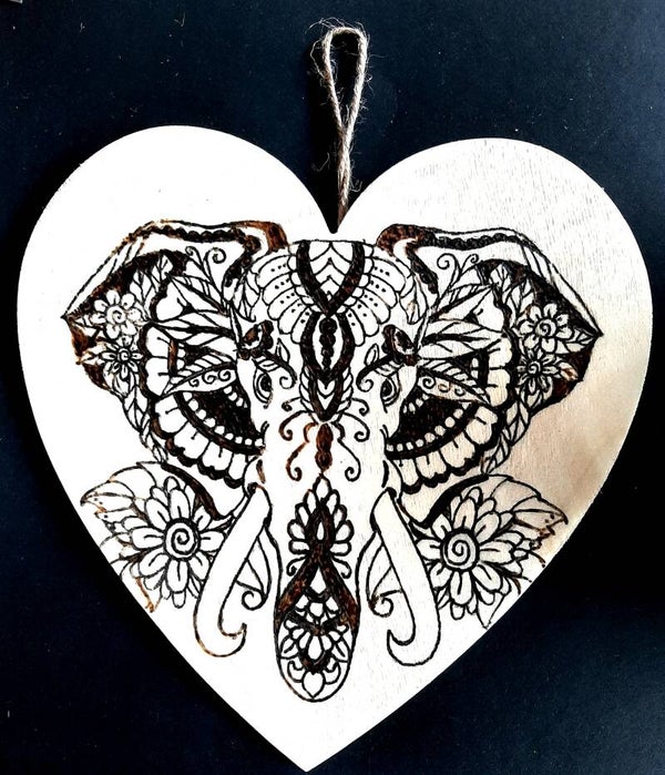 Wandbord Mandala-olifant