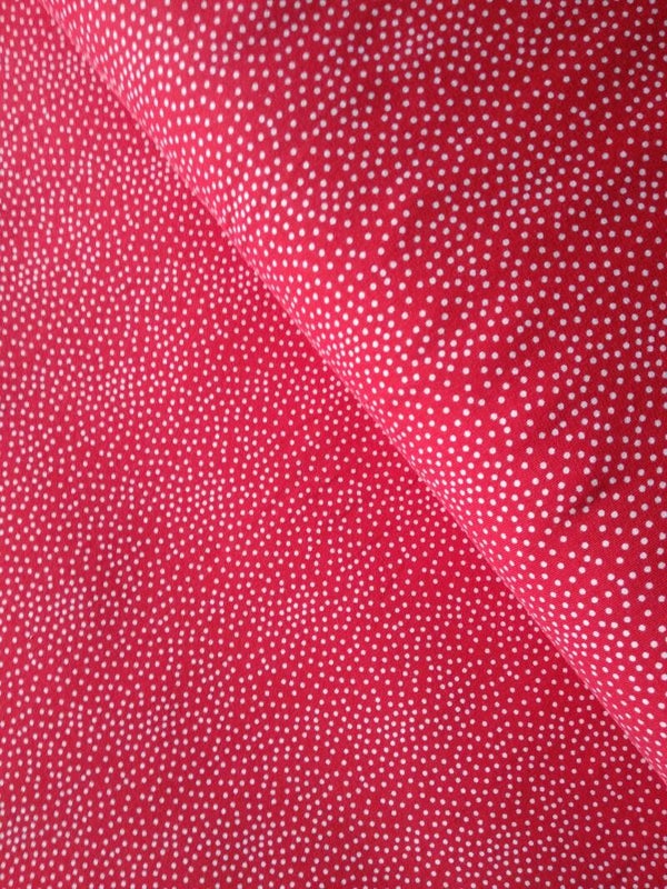 french terry rood met witte stippen