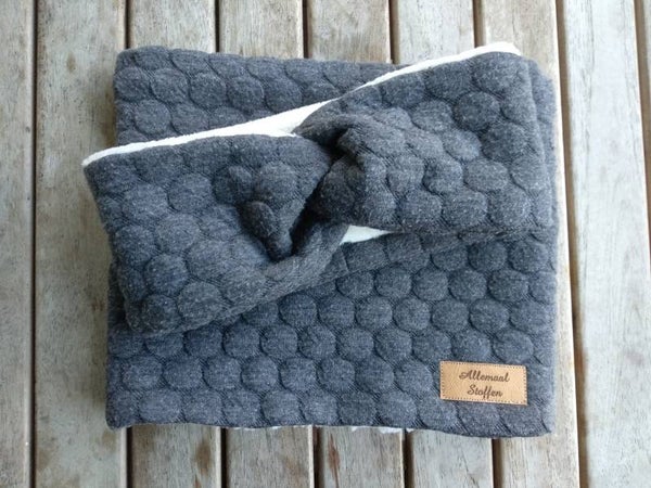 haarband + colsjaal antraciet grijs 