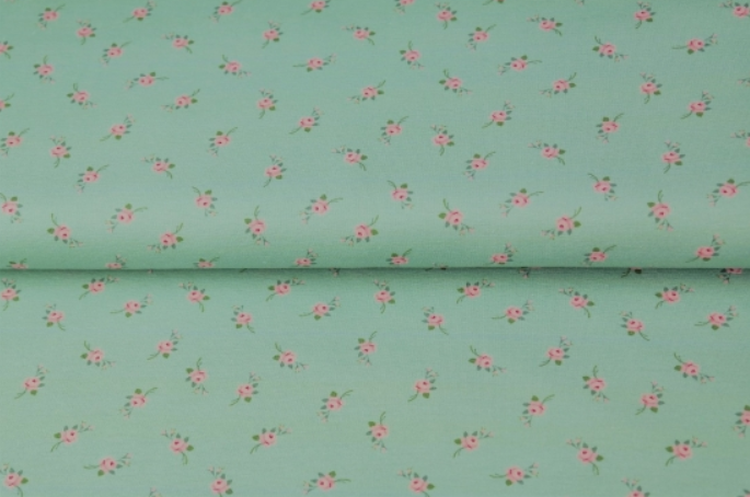 tricot roosjes munt groen 