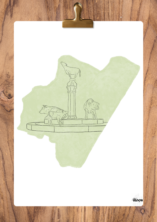 Lijntekening koemarkt Purmerend