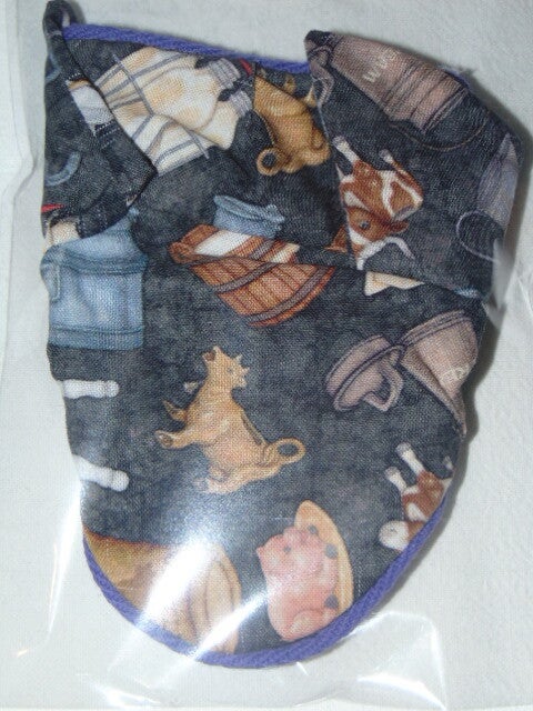 Bonnet Hobby Horse (motif campagne, vache, bouteille de lait, etc)