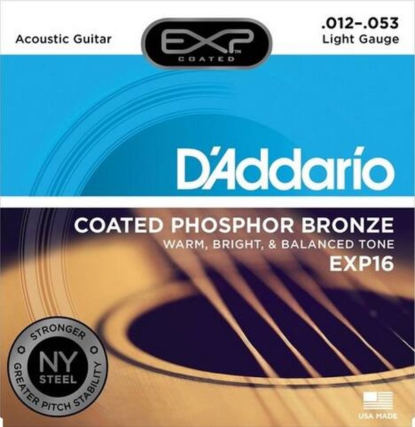 D'Addario EXP16 Coated Phosphor Bronze Light Akoestische Western Gitaar Snarenset