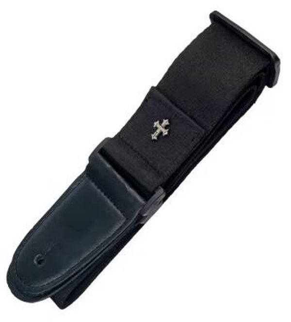 Luxe Verstelbare Gitaar Draagband met Kruis - Zwart