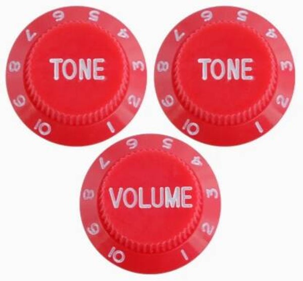 Volume en Toonregelaars voor Electrische Gitaar (3-set) - Rood