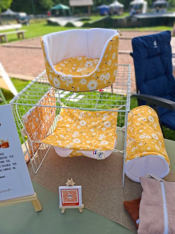 Ensemble cochon d'inde jaune abeille