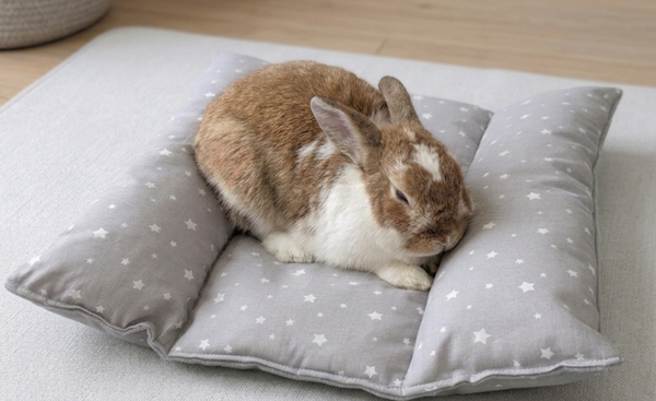 Coussin / Petit lit douillet pour lapin ou petit animal - GRIS