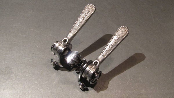 CAMPAGNOLO NUOVO RECORD Vintage 70's Clamp-on gear levers with cable guides 2nd hand BX36a 8088 RK13