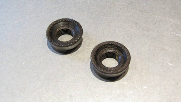 CAMPAGNOLO NUOVO RECORD vintage 80's ( PATENT 83 ) Rear hub axle lock-nuts 2X NOS! BX52