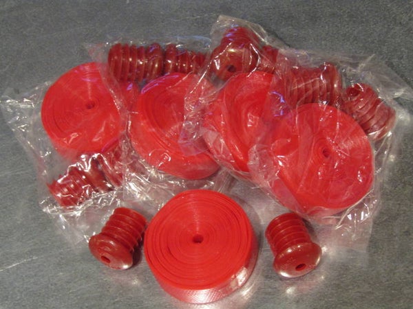 ..GENERIC ( RED ) Plastic handle bar tape with plugs 5X NOS! BC37A 61 - 1/18/20 RK01
