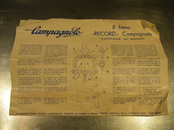 CAMPAGNOLO vintage 70's/80's diagram instructional manual BX13 03 - 4/17/20 RK13