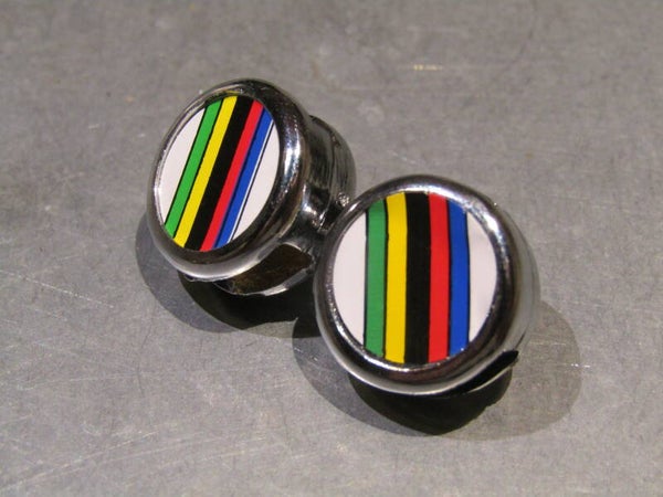 .CICLOLINEA WORLD CHAMPION Stripe toe-strap end buttons 2X NOS! BXC00F24