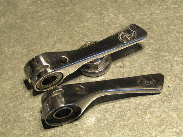 CAMPAGNOLO EARLY C RECORD ERA 6/7sp POLISHED RETROFRICTION gear levers, levers only NOS! TL04 01-B01-002-05 10/15/21
