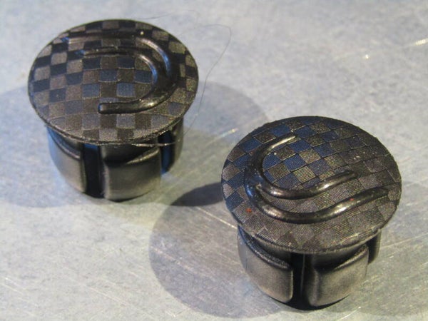 HANDLE-BAR Plugs with CARBON type finish NOS! BB22A 12 - 5/14/20 RK02
