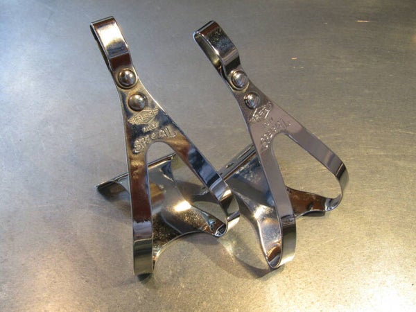 .REG SPECIAL VINT. 70's CHROME STEEL TOE-CLIPS SMALL NOS! BX10 303 - 5/20/20 RK12