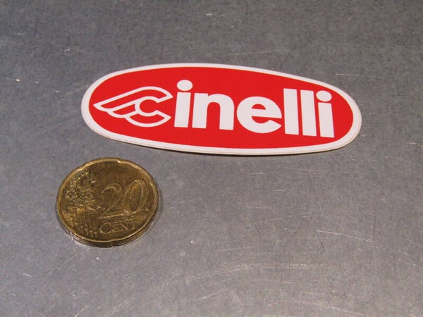 .CINELLI STICKER WHITE / RED 70mm / 28mm NOS! BXC00H2703 - 2/13/`19