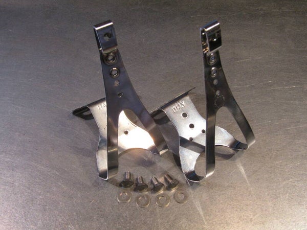 .SUPER SPORT ITALIAN Made DRILLED CHROME STEEL TOE-CLIPS MEDIUM NOS! BX05 401 - 6/14/20 RK11