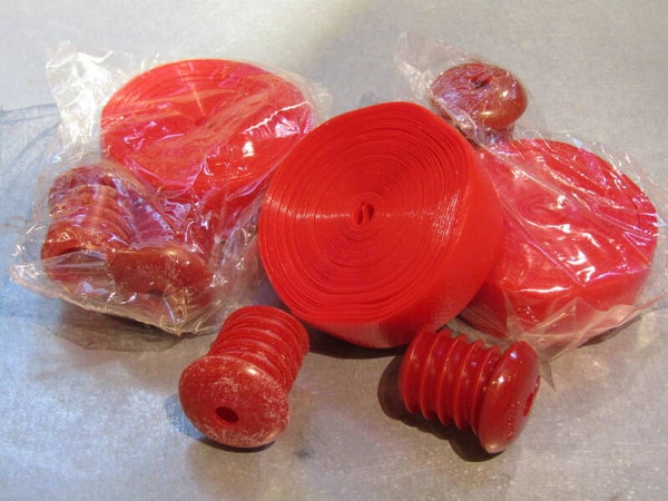 ..PLASTIC RED HANDLEBAR TAPE 3X / 3X HANDLEBARS WORTH NOS! BB35B 01 - 4/8/19