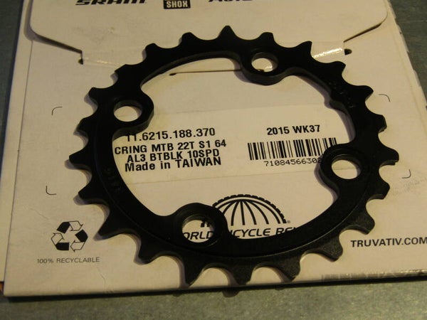 .TRUVATIV 22t / CRING MTB 22t AL3 BTBLK 10 SPD ALLOY CHAINWHEEL NOS! BX07 5556 - 10/07/06