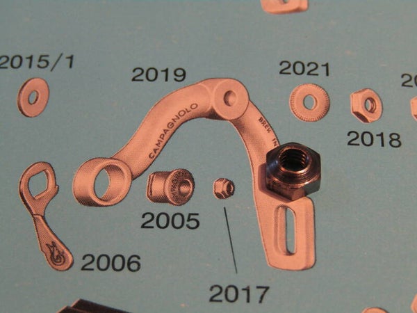 CAMPAGNOLO NUOVO/SUPER RECORD (#2017) Brake caliper QR Pivot post lock-nut NOS! Beta02 D6-003-03 27/2/21