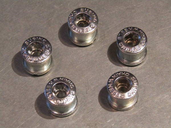 SUGINO MIGHTY COMPETITION Chrome steel STRADA / ROAD Chainring bolt set NOS! TL02 02-BX01-C1-03 23/3/21
