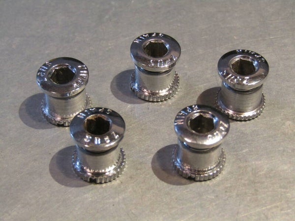 ZEUS 2000/GRAN SPORT STRADA ( ROAD DOUBLE ) CHROME STEEL Chainring bolt set NOS! TL02 02-BX01-C2-06 24/3/21