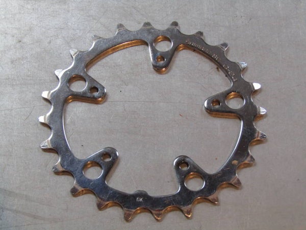 ..SHIMANO DEORE XT 24t Chrome steel ROUND chainwheel BCD 74mm 2nd hand BX23a 03 - 8/30/19 RK10