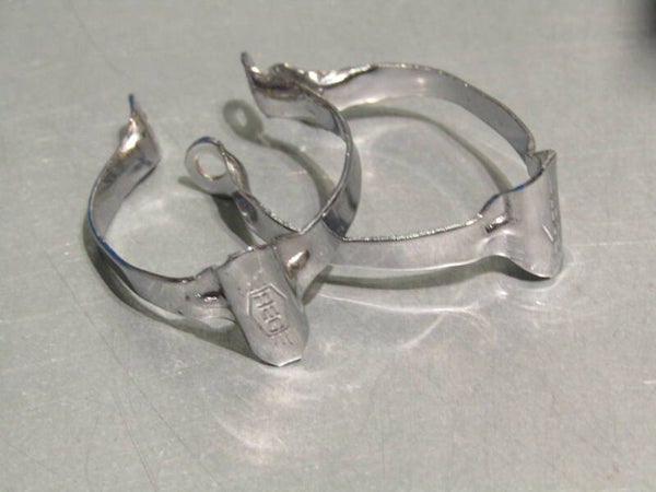 REG Vintage 70's chrome steel top tube cable clips 2X NOS! TL01 04-B02-C01-01
