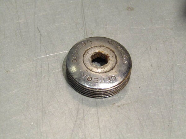 OFMEGA Vintage 70's/80's Chrome steel Crank arm dust cap 2nd hand TL03 02-B01-C01-02