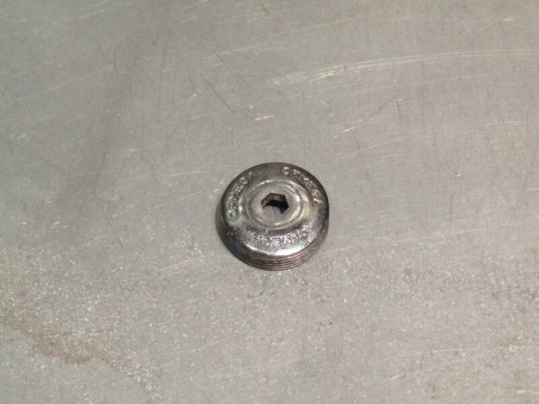 OFMEGA Chrome steel Vintage 70's Crank Arm Dust Cap MINT! BXC00D02 0004 4/19/23