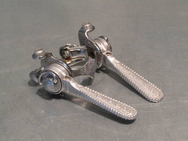 CAMPAGNOLO NUOVO RECORD Vintage 70's Clamp on Gear Levers with cable guides 2nd hand BX37 8008 5/12/23 RK01