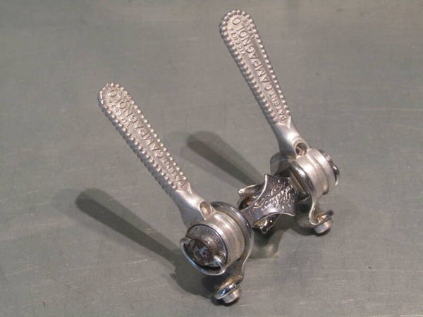 CAMPAGNOLO NUOVO RECORD Vintage 70's Clamp on Gear Levers with cable guides 2nd hand BX37 4007 5/12/23 RK01