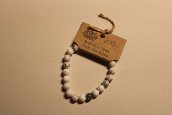 Kraftarmband - Weißer Jasper