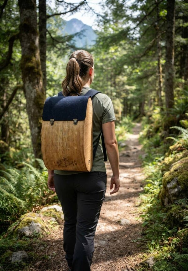 Traveller-Rucksack aus Holz und Filz