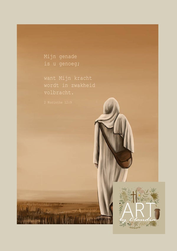 A4 Poster 'Mijn genade is u genoeg' (man)