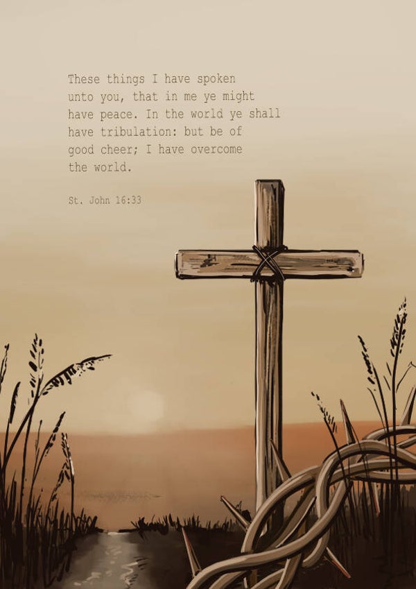 Bemoedigingskaart 'I have overcome the world'