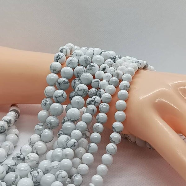 Howlite perles sur fil