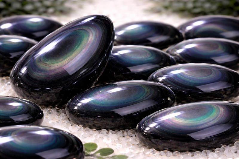 pierre naturelle obsidienne noire oeil céleste