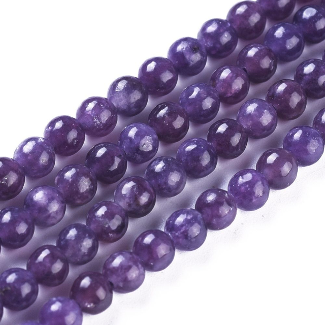 Lépidolite perles à l'unité