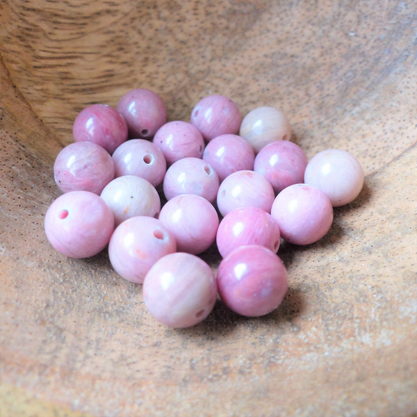 Rhodonite Rose perles à l'unité