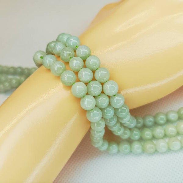 Jade de Birmanie perles sur fil