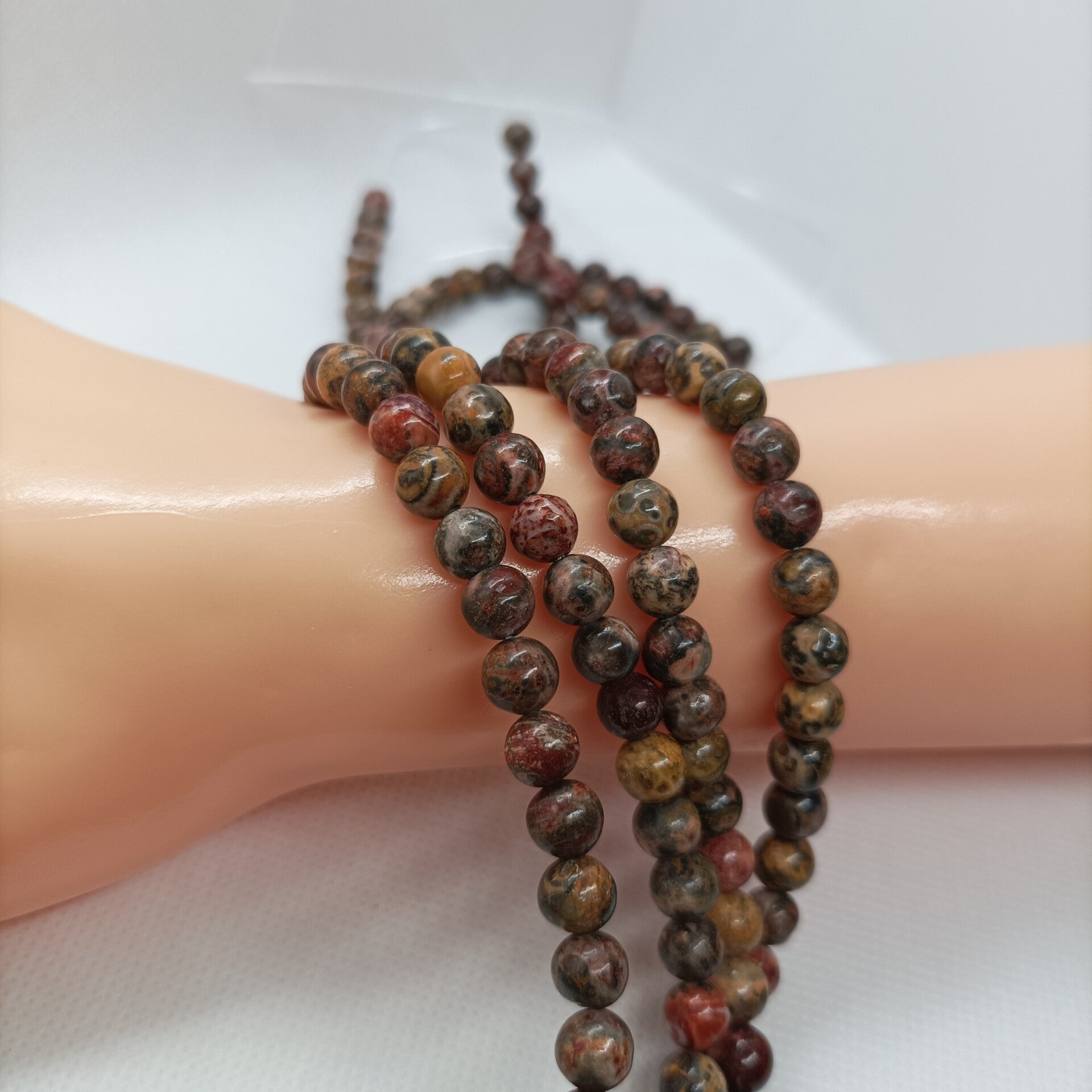 Jaspe Léopard perles sur fil