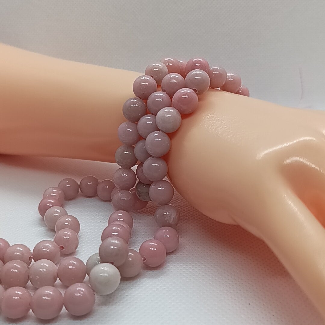 Opale Rose perles sur fil