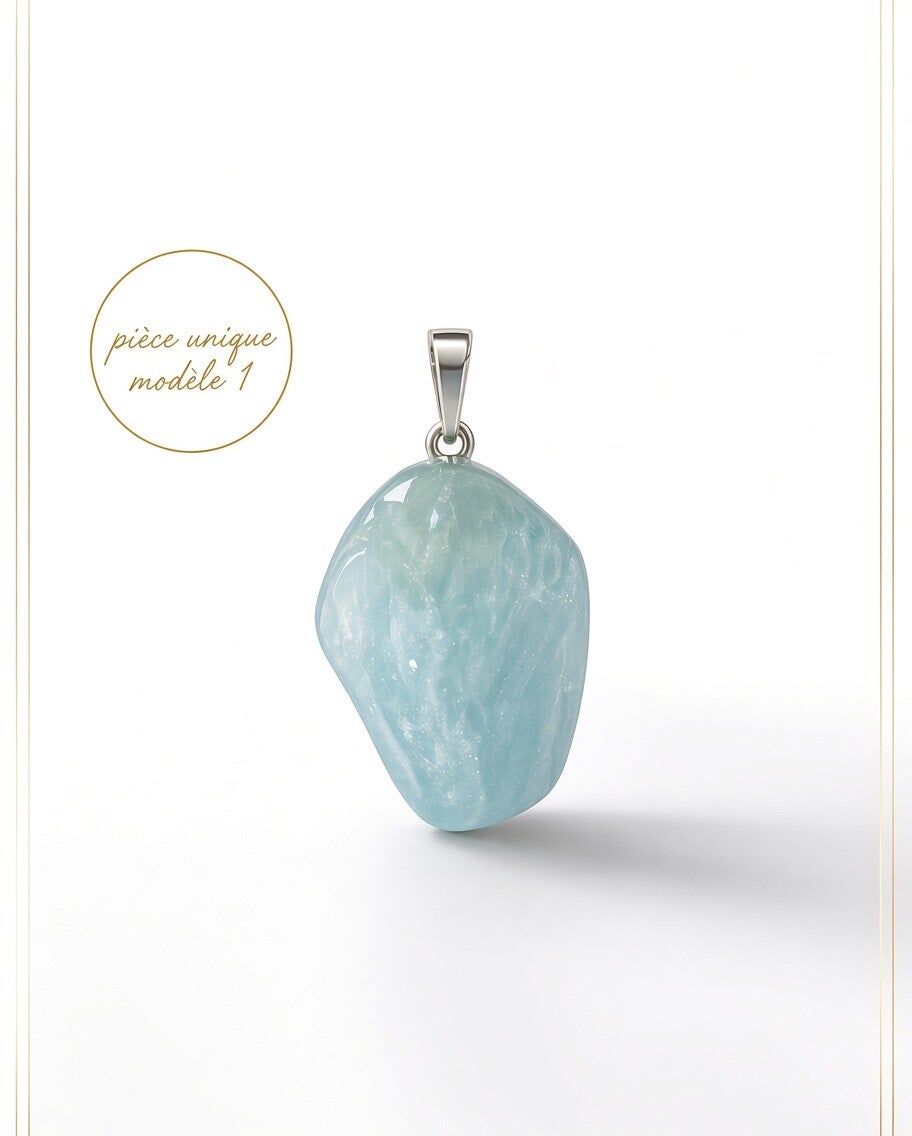 Pendentif Aigue-Marine Naturelle | Pièce Unique